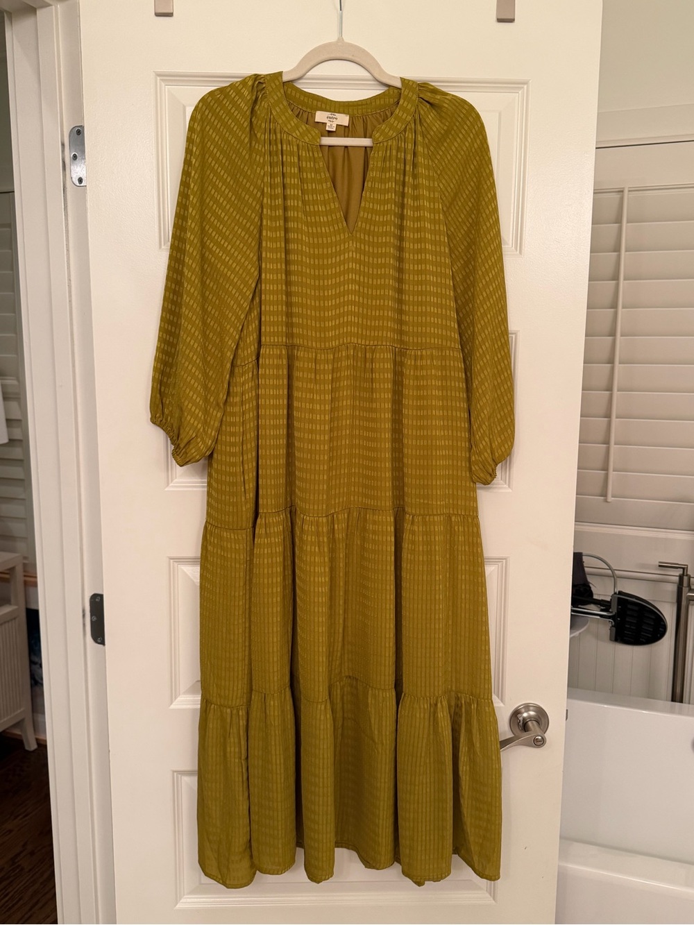 entro Yellow/Gold Tiered Maxi Dress
